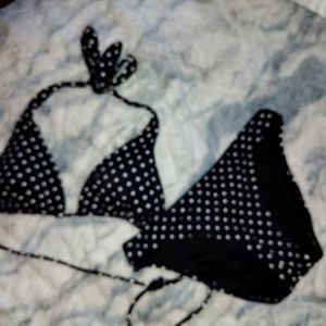 Victoria secret black and white polka dot bikini.great used condition